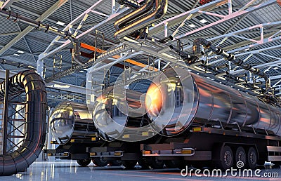 Machine in the hangar. Stock Photo