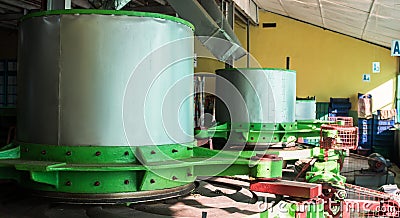 Machine inside the Blue Field Tea Factory. City is considered to be the most important location for Tea production in Editorial Stock Photo
