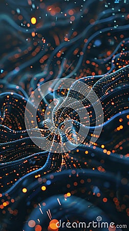 Machine learning visualization data streams forming AI brain the essence of artificial intelligence Stock Photo