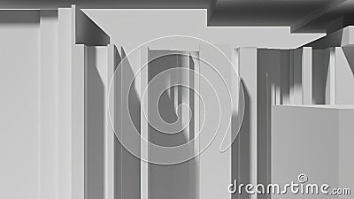 A machine-like structure A simple design that expresses the beauty of geometry An abstract, elegant and modern 3D rendering image Stock Photo