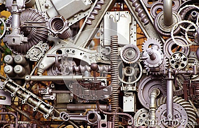 Machine parts and pieces Stock Photo