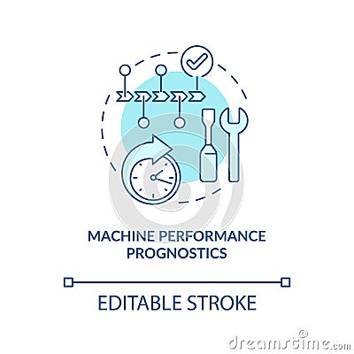 Machine performance prognostics concept icon Vector Illustration