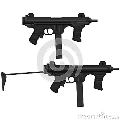 Machine Pistol Vector Illustration