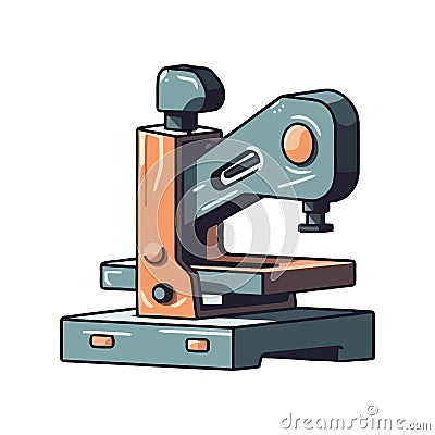Machine in production, drilling equipment isolated, Vector Illustration