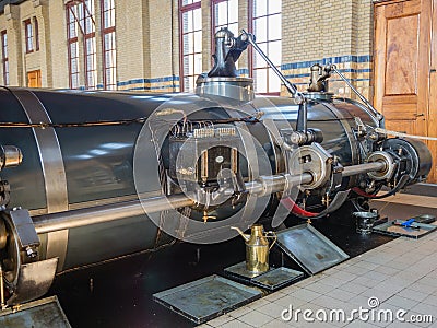 Machine room of historic steam pumping station Editorial Stock Photo