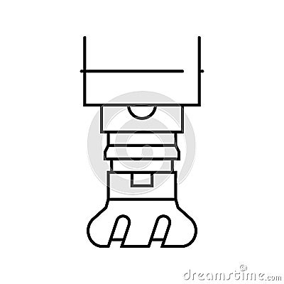 machine tooling mechanical engineer line icon vector illustration Cartoon Illustration