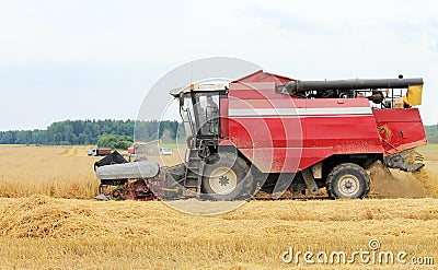 Machinery for harvesting grain Stock Photo