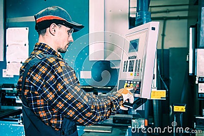 Machinery Operator at Work Stock Photo