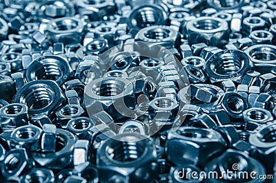 Machinery parts Nut Stock Photo
