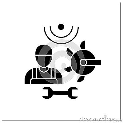 Machinery technician glyph icon Vector Illustration