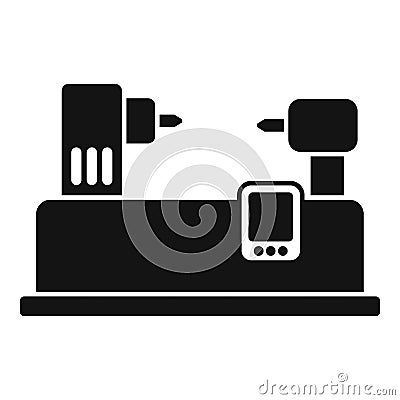Machining center icon simple vector. Router press tool Vector Illustration