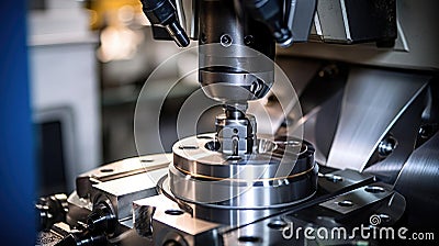 Machining a part on a milling machine Cartoon Illustration