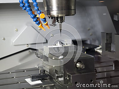 Machining precision part Stock Photo