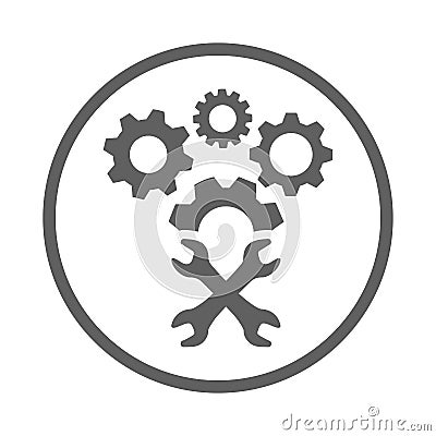 Machinist, setting icon. Gray vector sketch Stock Photo