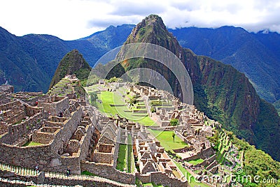 Machu Picchu or Machu Pikchu Quechua machu old, Stock Photo