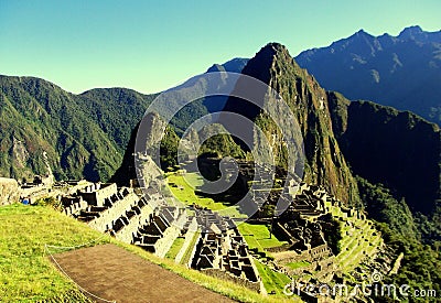 Machu Picchu Peru Inca ruins World wonder southamerica Stock Photo