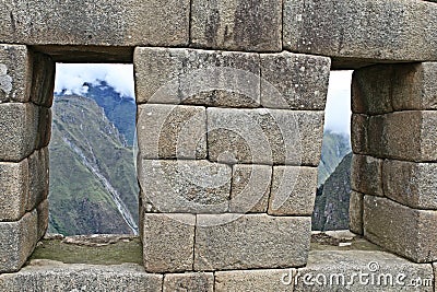 Machu Picchu Stonework Stock Photo