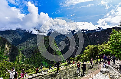 View Machu Picchu 52 -Cusco-Peru-tourists Editorial Stock Photo