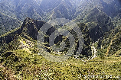 Machu Picchu and Urubamba river, Peru Stock Photo