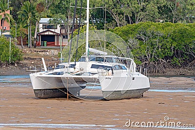 Boat Stranded On The Sand At Low Tide Editorial Stock Photo