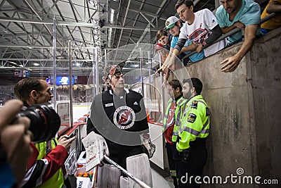 MacKenzie Blackwood steps off the ice Editorial Stock Photo