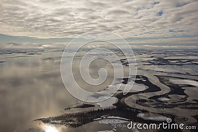 Mackenzie River Delta, NWT, Canada Stock Photo