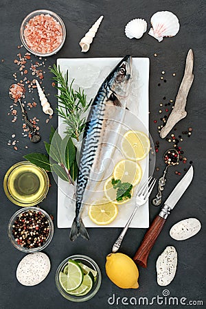 Mackerel Fish for Healthy Eating Stock Photo