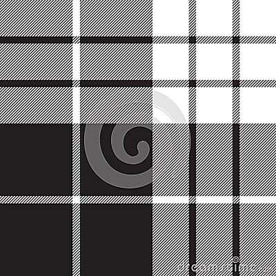 Macleod tartan black white seamless pattern Vector Illustration