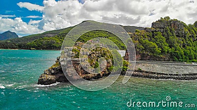 Maconde view point, Baie du Cap, Mauritius island, Africa. Aerial view from drone Stock Photo