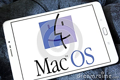 MacOS operating system logo Editorial Stock Photo