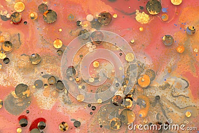 Macro Abstract texture background. Acrylic color in water and oil Stock Photo