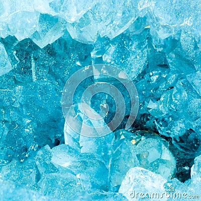 Macro of a aquamarine color geode Stock Photo