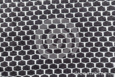 Macro of black and white fabric with honeycomb pattern Stock Photo