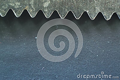 Macro of a blade of a kitchen knife on green Stock Photo