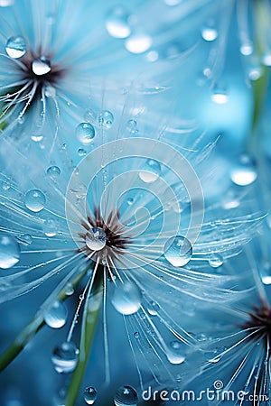 Macro capture of a dandelion. Generative AI Stock Photo