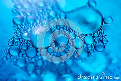 Macro close up of soap bubbles look like scientific image of cell and cell membrane Stock Photo