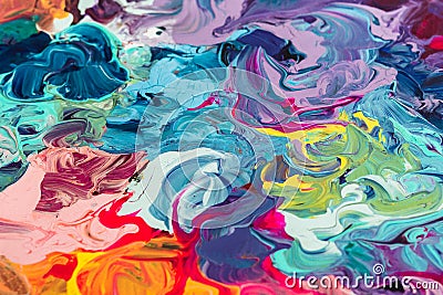 Macro close up of different color oil paint. colorful acrylic. modern art concept. Stock Photo