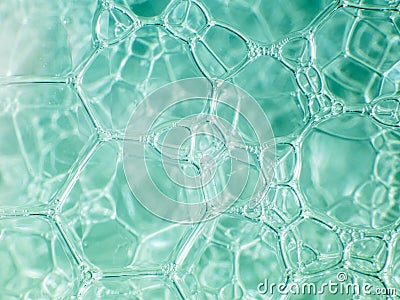 Macro close up of soap bubbles look like scienctific image of cell and cell membrane. tiffany Stock Photo
