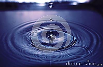 Macro close up of water drop splash Stock Photo