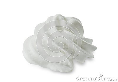 Macro close up of whipped cream isolated on white background Stock Photo