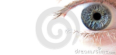 Macro Closeup of Blue Eye Stock Photo