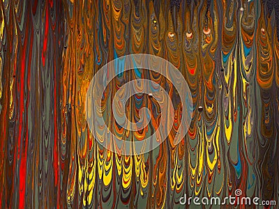 Flowing colorful mixed paint on canvas Stock Photo