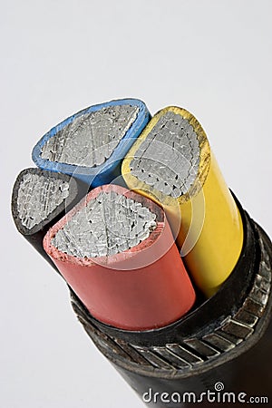 Macro detail of a electrical cable wire Stock Photo