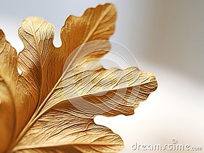 macro detail gold metallic leaf Stock Photo