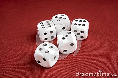 Macro of Dice with shallow depth of field Stock Photo