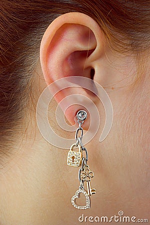 Macro of earring Stock Photo