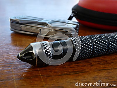 Edc. Various items closeup. Photo. Stock Photo