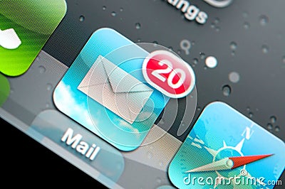 Macro of email icon Stock Photo