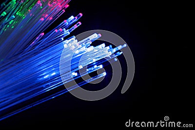 Macro Fiber Optic Cable Stock Photo