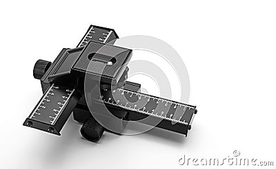 Macro Focusing Rail Isolated on White Background Stock Photo